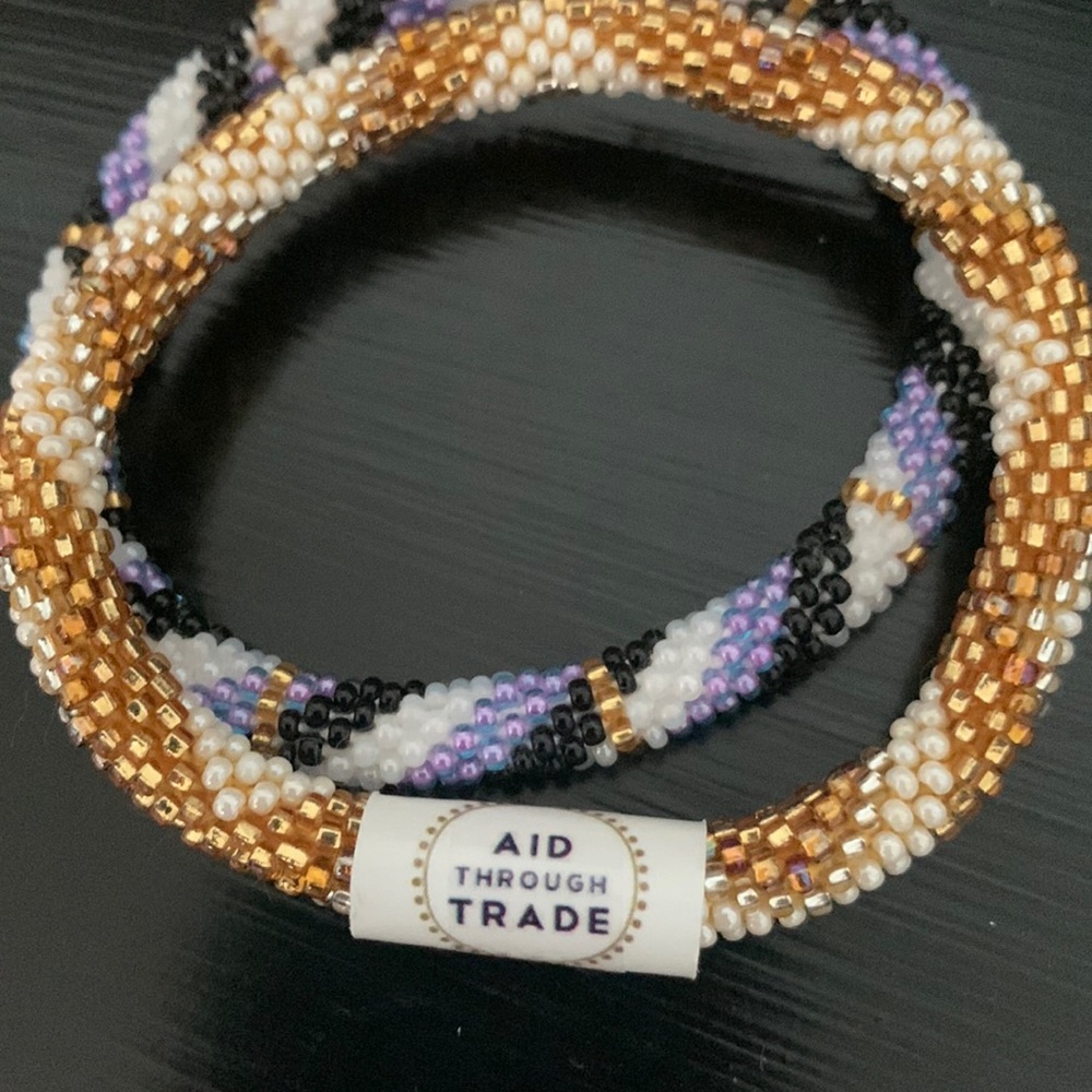2 hand beaded bracelets NWOT